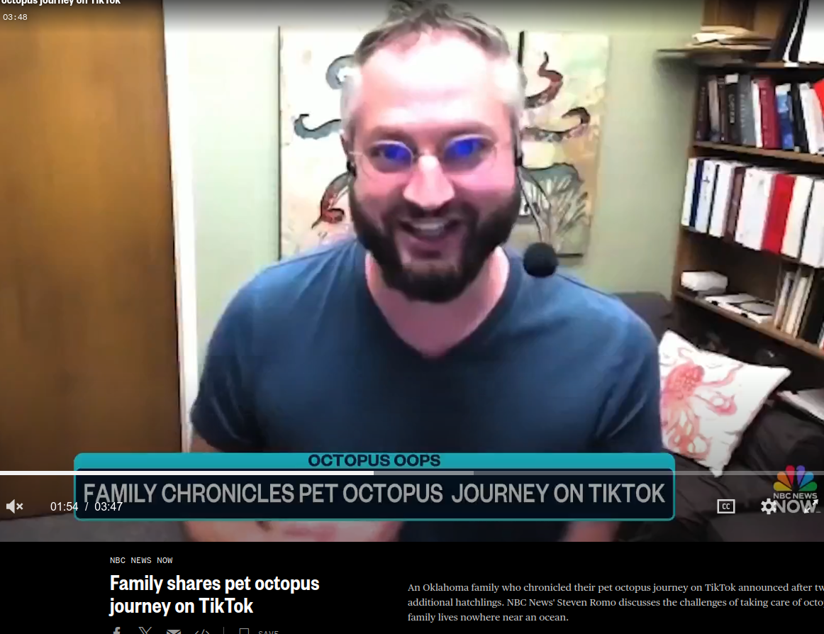 NBC News segment on a family's pet octopus journey on TikTok